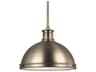 Generation Lighting Pratt Street 2-Light Satin Brass Glass Dome Pendant