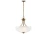 Generation Lighting Geary 3-Light Satin Brass Glass Bowl Pendant