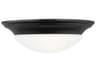 Generation Lighting Nash 1-Light Midnight Black Glass Bowl Flush Mount