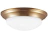 Generation Lighting Nash 2-Light Satin Brass Glass Bowl Flush Mount