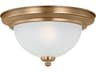 Generation Lighting Geary 1-Light Satin Brass Glass Bowl Flush Mount