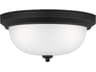 Generation Lighting Geary 3-Light Midnight Black Glass Bowl Flush Mount