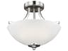 Generation Lighting Geary 2-Light Brushed Nickel Glass Bowl Semi Flush Mount