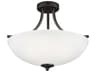 Generation Lighting Geary 3-Light Bronze Glass Bowl Semi Flush Mount