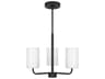 Generation Lighting Rhett 3-Light Midnight Black Cylinder Chandelier