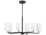 Generation Lighting Rhett 6-Light Midnight Black Cylinder Chandelier