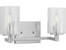 Generation Lighting Parker 2-Light Brushed Steel Vanity Light