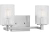 Generation Lighting Lando 2-Light Brushed Steel Vanity Light