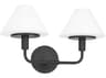 Generation Lighting Mendota 2-Light Midnight Black Wall Sconce