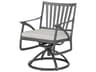 Gensun Amari Aluminum Carbon Swivel Rocker Outdoor Patio Dining Arm Chair - No Cushion