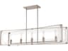 George Kovacs Crystal Clear 5-Light Polished Nickel Geometric Linear Island Pendant