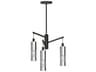 George Kovacs Grid 3-Light Coal Brushed Nickel Cylinder Chandelier
