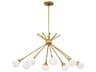 George Kovacs Pontil 8-Light Honey Gold Glass Globe Chandelier