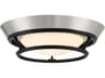 George Kovacs Beam Me Up 1-Light Coal Brushed Nickel Glass LED Round Flush Mount