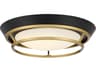 George Kovacs Beam Me Up 1-Light Coal Satin Brass Black Glass LED Round Flush Mount