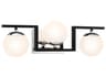George Kovacs Alluria 3-Light Coal Polished Nickel Black Glass Vanity Light