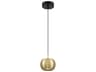 George Kovacs Halo 1-Light Coal Brushed Gold Black LED Globe Mini Pendant