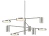 George Kovacs Swivel 8-Light Brushed Nickel Glass LED Chandelier