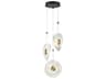 George Kovacs Topknot 3-Light Coal Brushed Gold Black Glass LED Pendant