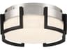 George Kovacs Bezel Set 1-Light Coal Brushed Nickel Black Glass LED Drum Flush Mount