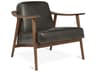 Gus* Modern Baltic Tucson Charcoal Walnut Black Leather Accent Chair