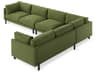 Gus* Modern Silverlake Green Upholstered Sectional Sofa