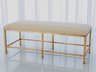 Global Views Gold Leaf White Upholstered Accent Bench