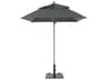 Grosfillex Windmaster Aluminum 6 Foot Square Fiberglass Outdoor Umbrella in Charcoal Gray