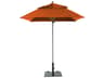 Grosfillex Windmaster Aluminum 6 Foot Square Fiberglass Outdoor Umbrella in Orange