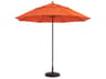 Grosfillex Windmaster Aluminum 9 Foot Round Fiberglass Outdoor Patio Umbrella in Orange