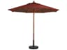 Grosfillex Market Wood 9 Foot Round Patio Umbrella in Burgundy