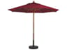 Grosfillex Market Wood 7 Foot Round Patio Umbrella in Burgundy