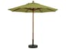 Grosfillex Market Wood 7 Foot Round Outdoor Umbrella in Pesto