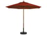 Grosfillex Market Wood 7 Foot Round Patio Umbrella in Terra Cotta
