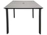 Grosfillex Sunset Aluminum Volcanic Black/Granite ADA Square Outdoor Dining Table with Umbrella Hole
