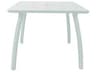 Grosfillex Sunset Aluminum White Glacier/White Square Patio Dining Table with Umbrella Hole