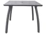 Grosfillex Sunset Aluminum Volcanic Black/Granite Square Outdoor Dining Table with Umbrella Hole