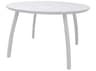 Grosfillex Sunset Aluminum Glacier White/White Round Outdoor Dining Table with Umbrella Hole