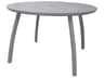 Grosfillex Sunset Aluminum Platinum Gray/Granite Round Patio Dining Table with Umbrella Hole