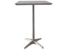 Grosfillex Sunset Aluminum Granite Platinum Gray/Granite Square Outdoor Bar Height Table
