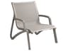 Grosfillex Sunset Sling Aluminum Resin Platinum Gray Outdoor Lounge Chair in Gray