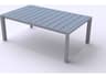 Grosfillex Sunset Aluminum Platinum Gray Rectangular Outdoor Coffee Table