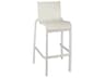Grosfillex Sunset Sling Aluminum Resin Glacier White Armless Outdoor Bar Stool in White