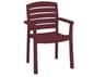 Grosfillex Acadia Resin Bordeaux Stacking Patio Dining Arm Chair