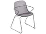 Grosfillex Ramatuelle Steel Pavement Gray Steel '73 Outdoor Dining Arm Chair