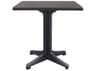 Grosfillex Omega Resin Charcoal Square Dark Concrete Top Patio Bistro Table