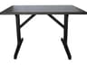 Grosfillex Omega Resin Charcoal Rectangular Dark Concrete Top Patio Dining Table