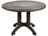 Grosfillex Aquaba Classic Resin Bronze Round Rach Top Outdoor Patio Dining Table with Umbrella Hole