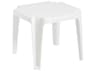 Grosfillex Miami Resin White Square Low Patio End Table