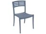 Grosfillex Vogue Resin Denim Blue Stacking Outdoor Patio Dining Side Chair